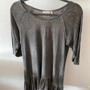 Grey frilly blouse
